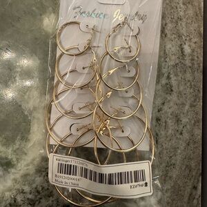 6 pack hoop earrings NWT
